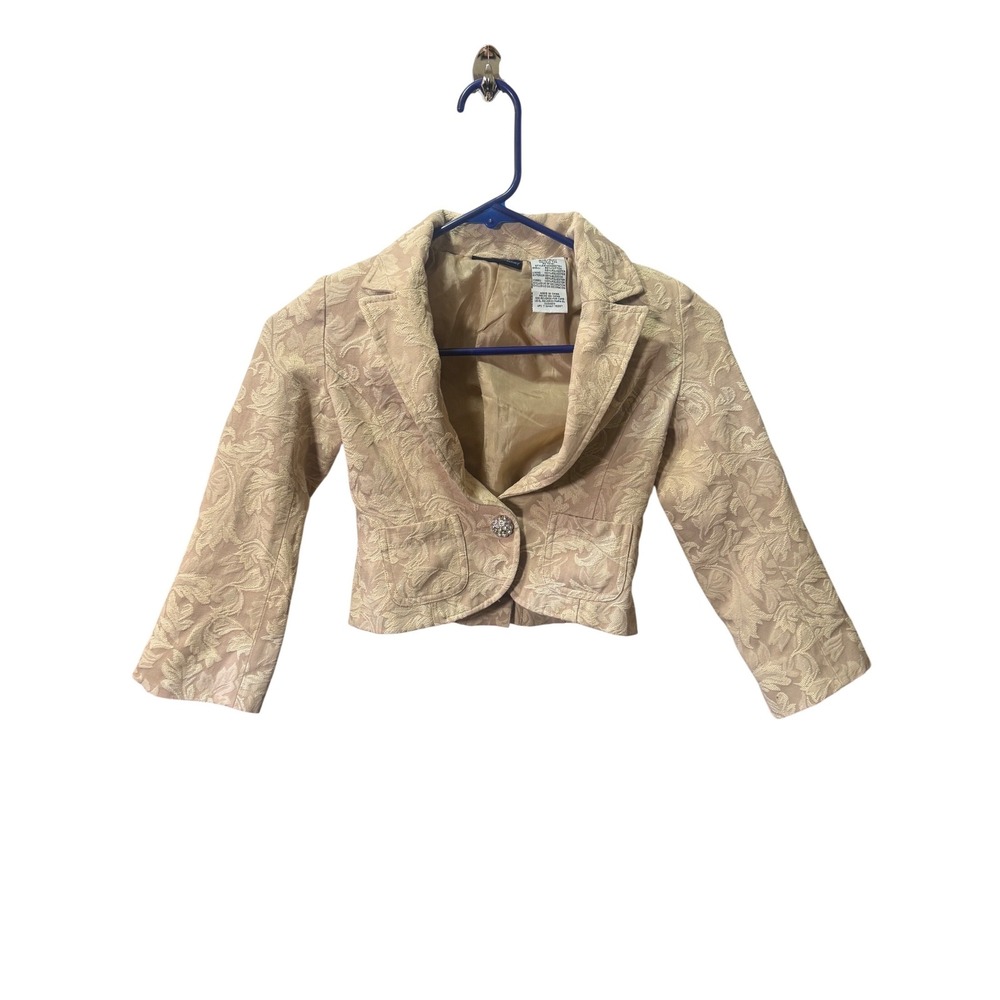 Mary-Kate and‎ Ashley Vintage Gold Blazer with Bling Button Girls Size 6/6X